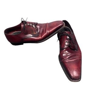 Magnanni Seleccion Derby Shoes Mens 9 M Burgundy Leather Square Toe Spain